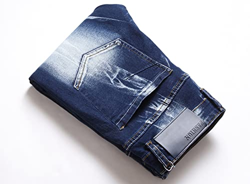 JUNBAOSS Men's Slim Fit Stretch Jeans Ripped Skinny Jeans for Men, Distressed Straight Leg Fashion Comfort Flex Waist Pants