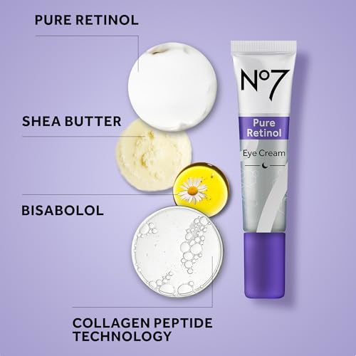 No7 Pure Retinol Under Eye Cream with 0.5% Retinol, 0.5 Oz