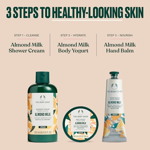 The Body Shop Almond Milk Body Yogurt, 48hr Moisturizer, for Sensitive and Dry Skin, 100% Vegan, 6.98 Fl.Oz