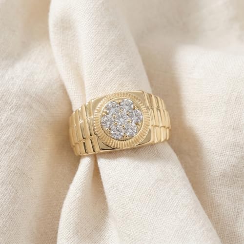 Pompeii 1Ct TDW Men's Diamond Ring 14k Yellow Gold - Size 10