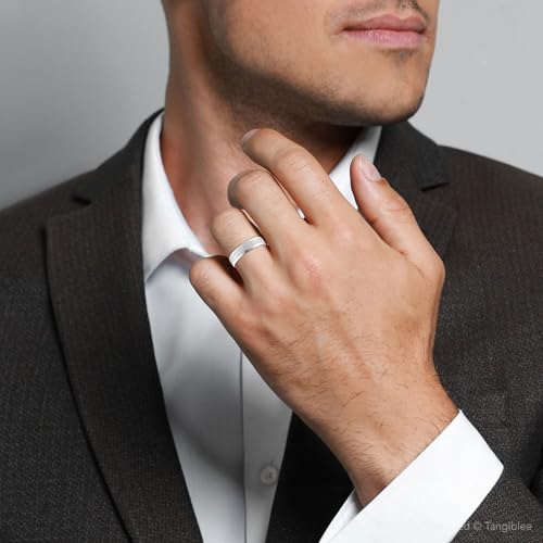 P3 POMPEII3 Pompeii Mens 6mm 14K White Gold Comfort Fit Wedding Band Ring - Size 11