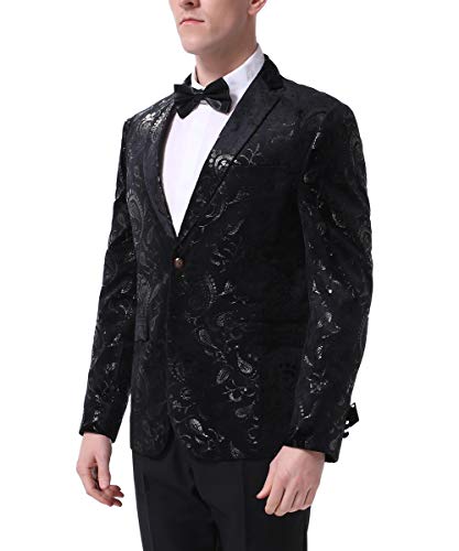 Men's luxury Casual Dress Suit Slim Fit Stylish Blazer Black Small