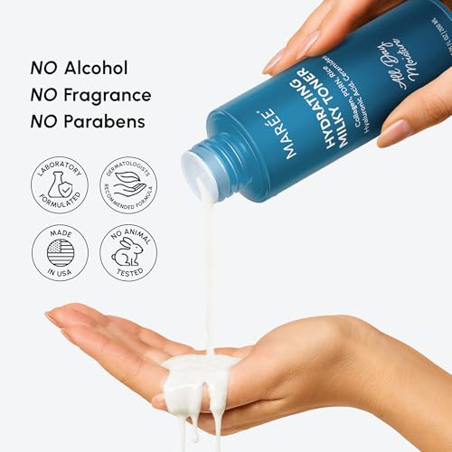 MAREE Hydrating Milky Toner for Face with Rice Ferment, Niacinamide & Collagen – Korean Milk Skin Toner Essence with PDRN, Hyaluronic Acid & Ceramides for Skin Barrier Repair, Daily AM & PM Skincare