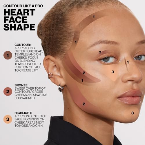 Smashbox Step-By-Step Contour Palette | Sculpt + Glow All-In-One Contour Kit with Blendable + Buildable Formulas, Medium/Deep, 0.3 Ounce