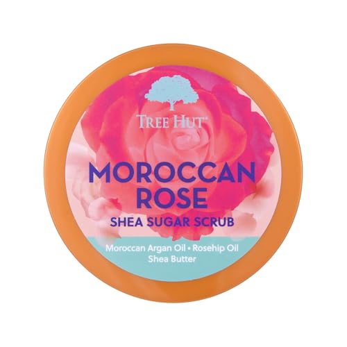 Tree Hut Moroccan Rose Body Scrub, Exfoliating Sugar Scrub, Vegan, 18 Oz