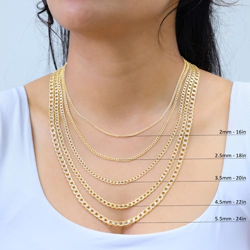Nuragold 14K Real Yellow Gold Cuban Curb Pave Diamond Cut Chain Necklace - 5.5mm,22"