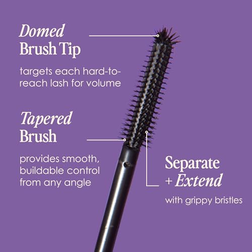 Grande Cosmetics GrandeWRAP Tubing Mascara, Black, Smudge-Proof Wear