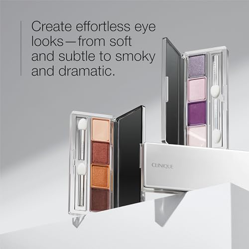Clinique All About Shadow Eye Shadow Quad | Long Lasting, Crease + Fade Resistant + Safe For Sensitive Eyes, On Safari, 0.05 Ounce