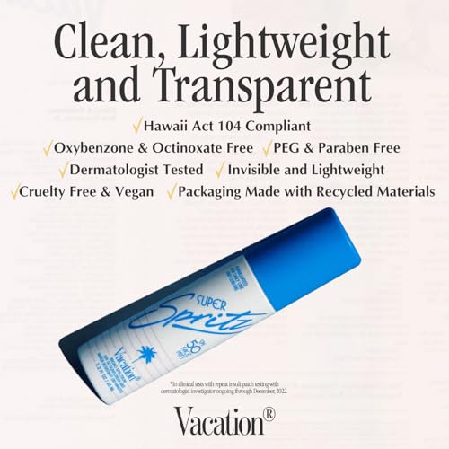 Vacation Super Spritz SPF 50 Face Sunscreen Spray, Pack of 3