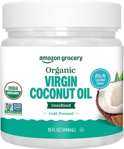 Amazon Grocery, Organic Virgin Coconut Oil, 15 Fl Oz