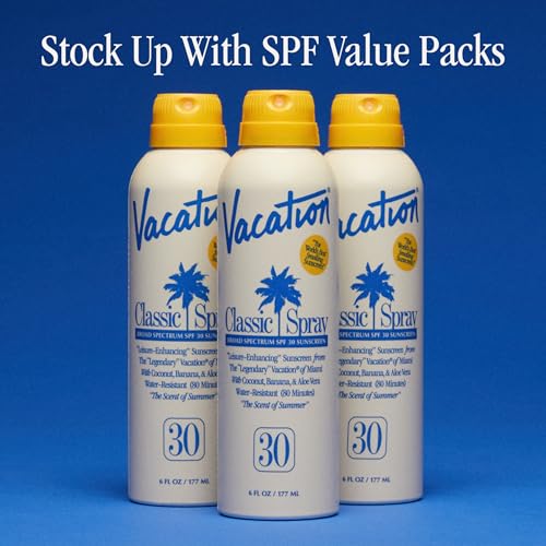 Vacation Classic SPF 30 Sunscreen Spray, 6 Fluid Ounces, Pack of 3