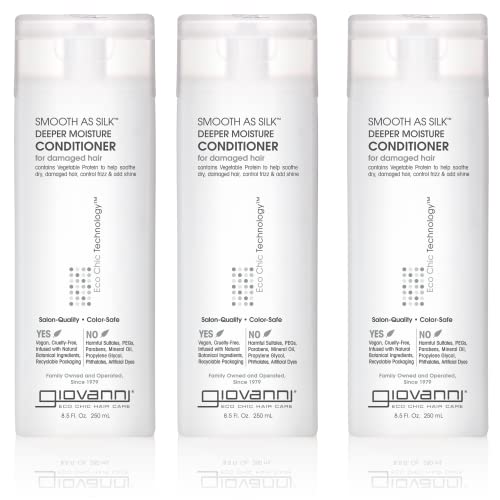 GIOVANNI Smooth As Silk Deeper Moisture Conditioner, 8.5 oz (3 Pack)