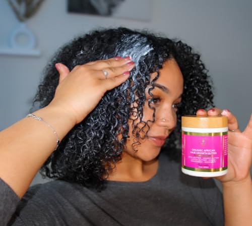 Chebe Hair Growth and Thickening Butter - Ayurvedic Deep Conditioner with Shea, Cocoa, Mango Butter, Fenugreek, and Rosemary for All Hair Types, 8 oz