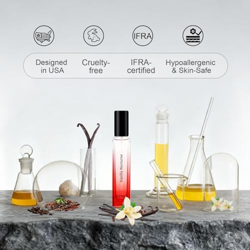 GUFMLA Pheromones Perfumes for Women - Vanilla Nocturne Long Lasting Eau De Parfum Cologne, Featuring an Amber Vanilla Perfume in a 15ml / 0.5fl.oz Travel Size Perfume Spray