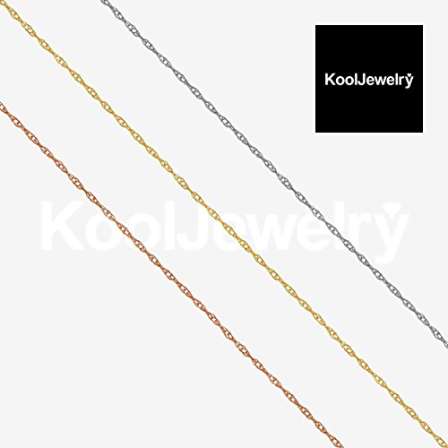 Kooljewelry Womens Chain Elegant Rope - 10k Gold Rope Chain Necklace Thin