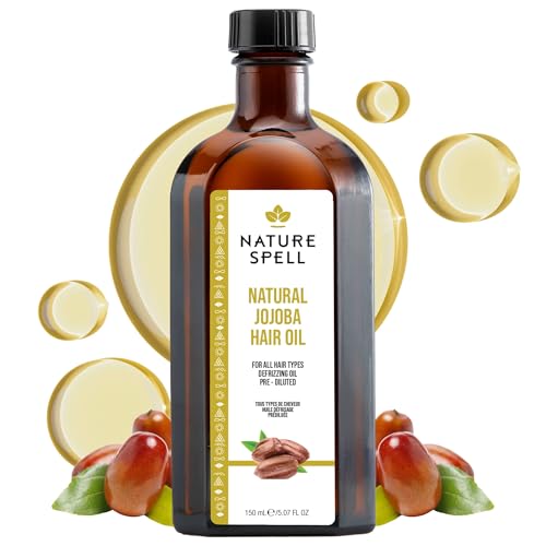 Nature Spell Jojoba Oil for Hair Growth, Supports Damage Strands, 5.07Fl Oz