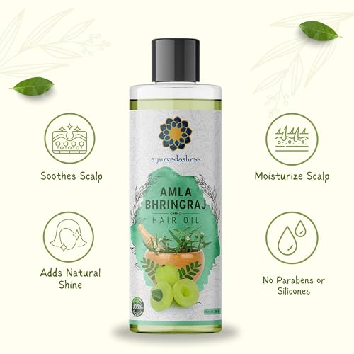 AYURVEDASHREE Hair Oil, 200 ml with Amla , Bhringraj , Brahmi , Methi , Shikakai , Neem , Henna , Pine , Clove , Eucalyptus & Citronella Oil
