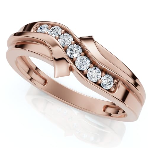 P3 POMPEII3 Pompeii Men's Diamond Curve Polished Wedding Ring Lab Grown 10k Gold - Size 8.5 (F/G,VS1-VS2)