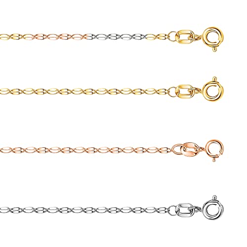 PORI JEWELERS 10K Solid Gold 2.0MM Diamond Cut Mirror Chain Necklace -Unisex Sizes 14"-30" (Yellow, 16)