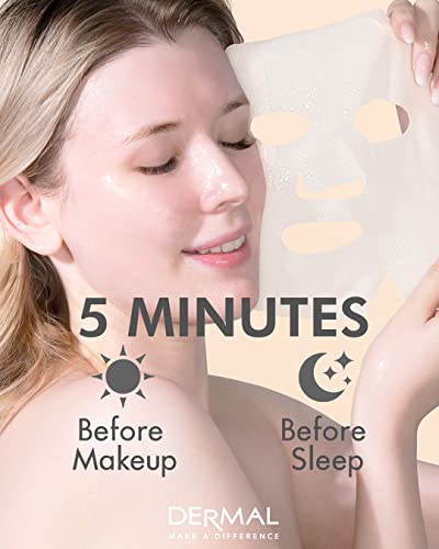 DERMAL 48 Korean Essence Sheet Mask Variety Pack, 24 Formulas x 2 Each