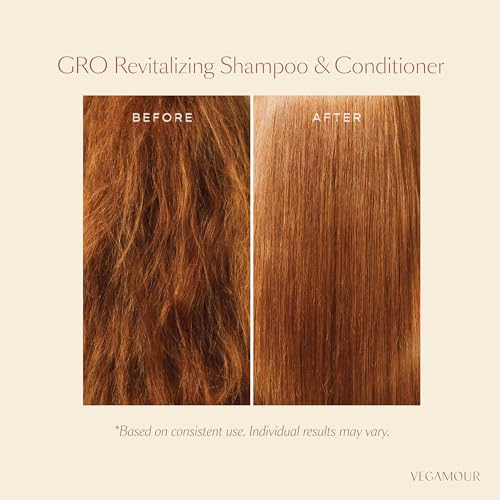 VEGAMOUR GRO Revitalizing Conditioner, Travel Size 1.6 oz - Plant-Powered with Karmatin™ Peptide & Marula Oil - Reduces Breakage, TSA-Friendly, Vegan & Cruelty-Free