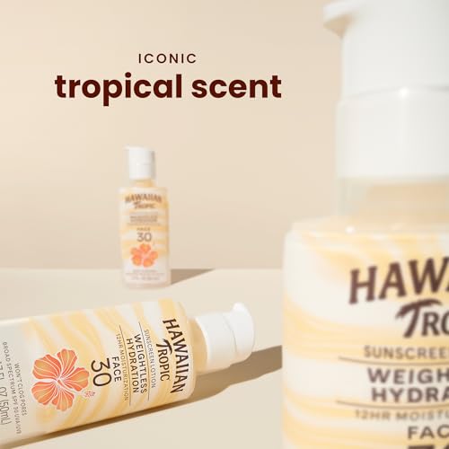 Hawaiian Tropic Weightless Hydration SPF 30 Face Sunscreen, 1.7 Fl Oz