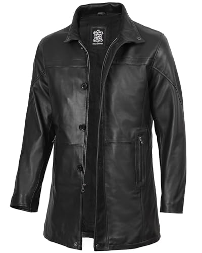 Blingsoul Black Winter Leather Jackets for Men - Mens Leather Coat | [1500144] Bristol Black - L