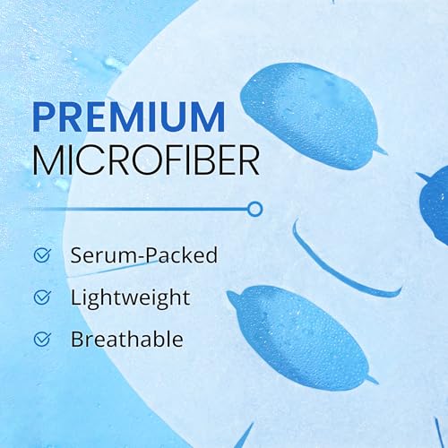 Ebanel 10-Pack Collagen Face Mask with Hyaluronic Acid, Vitamin C, Peptide