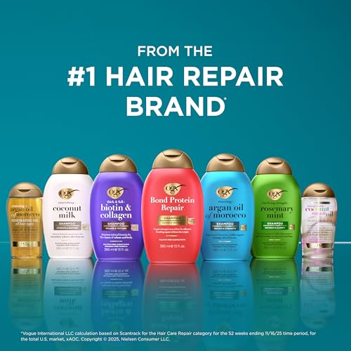 OGX Renewing + Argan Oil of Morocco Conditioner, Repair Conditioner & Argan Oil Helps Strengthen & Repair Dry, Damaged Hair, Paraben-Free, Sulfate-Free Surfactants, 25.4 fl. oz