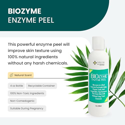 BioZyme Enzyme Peel | Natural Exfoliator for Face & Body | Chemical Peel Results Without Glycolic or Lactic Acid | Gentle, Powerful, Safe | No Harsh Chemicals | For Smooth, Radiant Skin | 4oz