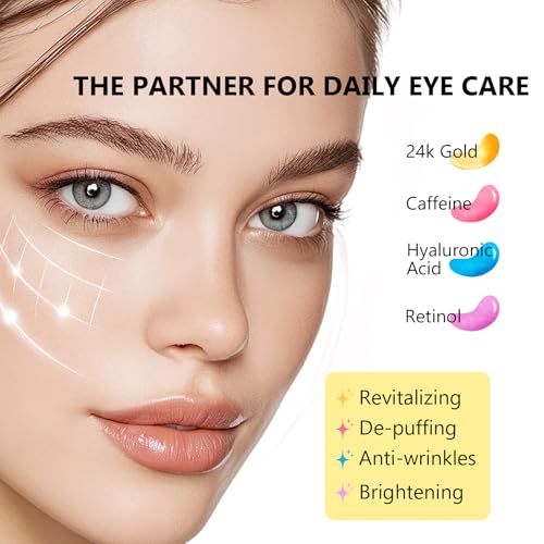 Permotary Under Eye Patches(40 Pairs), Collagen Crystal Eye Mask with Hyaluronic Acid, Under Eye Mask for Dark Circles, Puffy Eyes, Wrinkles, Treatment Skin Care