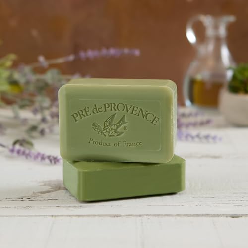 Pre de Provence Artisanal Soap Bar, Natural French Skincare, Enriched with Organic Shea Butter, Quad Milled for Rich, Smooth & Moisturizing Lather, Olive Oil & Lavender, 12.3 Ounce