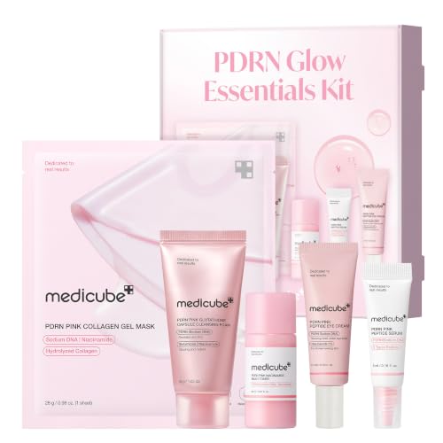 medicube PDRN Glow Essentials Kit, Mini Skincare Travel Set, 5-Step Routine