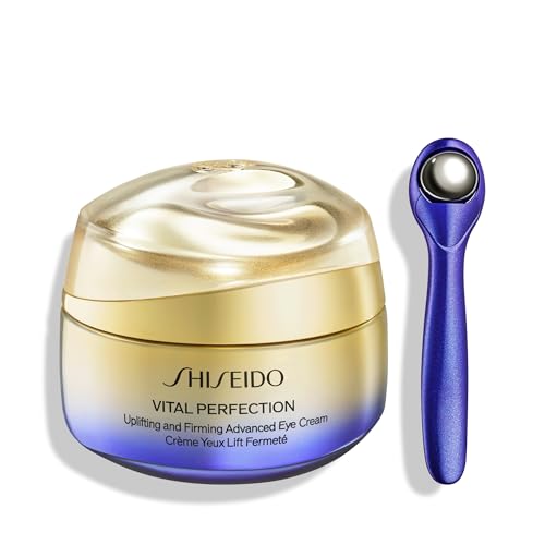 Shiseido Vital Perfection Uplifting and Firming Advanced Eye Cream - 15 mL - Improve Under-Eye Bags, Wrinkles & Dark Circles - Includes Exclusive Massage Roller Tool