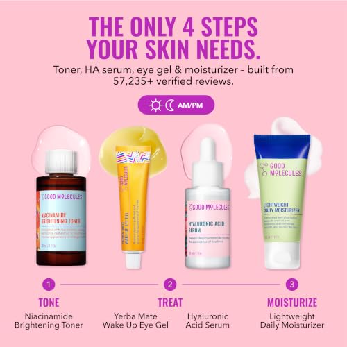 Good Molecules The Daily Essentials Set, 4-Step Skin Care Kit, 4 Minis