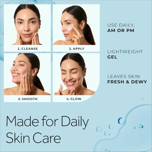 POND’S Fresh Hydration Gel Face Moisturizer, 24HR Hydration with Hyaluronic Acid, Vitamin E & B3 Niacinamide, Alcohol-Free, Oil-Free, Dermatologist Tested, 3.4 oz