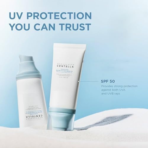 Centella Hyalu-Cica Water-Fit Sun Serum UV, Korean Sunscreen SPF 50, Centella Sunscreen, Travel Essentials, Sunscreen with Hyaluronic Acid, No White Cast, Korean Skin Care, 50ml - 2 Pack
