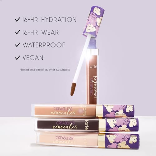 tarte maracuja creaseless full-coverage concealer – Waterproof Longwear with Vitamin C to Hydrate look of Dark Circles, Blemishes & Discoloration, Vegan & Cruelty-Free, full size, light-medium neutral