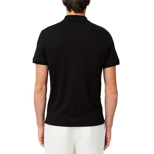 Lacoste Men's Regular Fit Cotton Pima Polo Shirt, Black, XX-Large