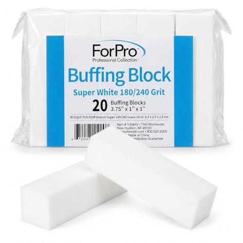 ForPro 20ct Buffing Block, 3.75Lx1Wx1H in, Four-Sided