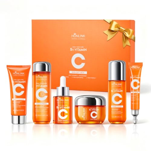 HONLINK Vitamin C Skincare Set for Women, 6-Step Face Care Routine