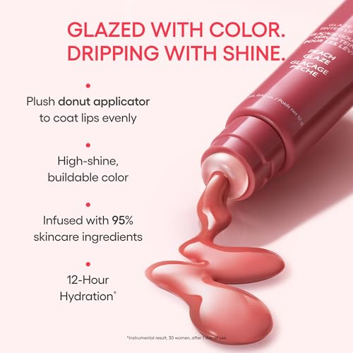 LANEIGE Glaze Craze Tinted Lip Serum, Strawberry Sprinkles: Hydrating Serum for Glossy,Nourished Lips with Plumping Polypeptides,0.42 oz