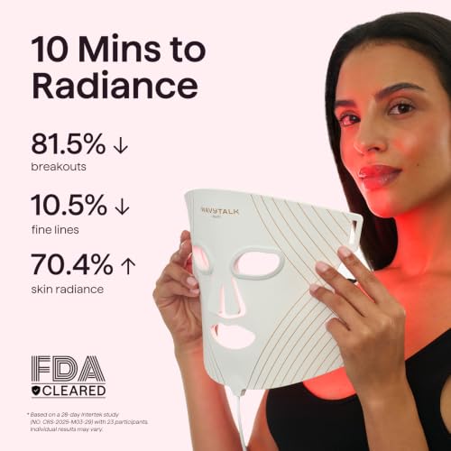 wavytalk Red Light Therapy Mask for Face, Glow Time LED Face Mask 850nm NIR