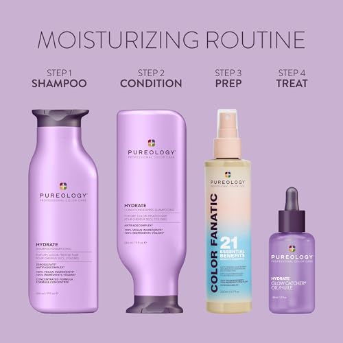 Pureology Hydrate Shampoo – Moisturizes & Nourishes Dry Hair, 9 fl oz