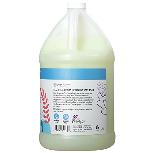 Ginger Lily Farms 1 gal Nourishing Body Wash, Green Tea Lemongrass Scent