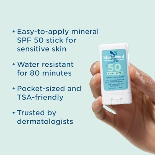 Blue Lizard Spf#50+ Sensitive Stick Australian Sunscreen 0.5 Ounce (Pack of 3)