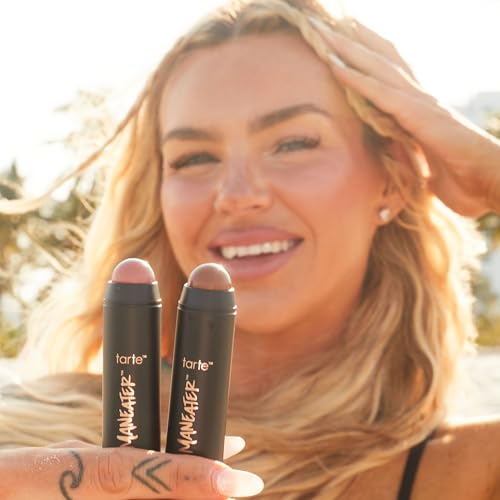 tarte maneater silk stick bronzer – Buildable Lightweight Cream Bronzer, Natural Matte Finish, Vegan & Cruelty-Free, full size, dusk