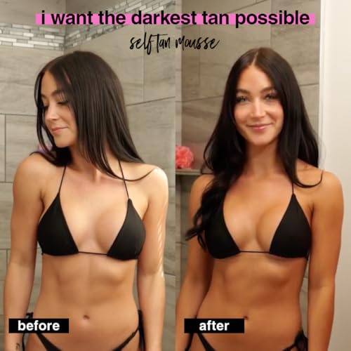 b.tan Ultra Dark Self Tanner Mousse | I Want The Darkest Tan Possible - Fast, 1 Hour Express Sunless Tanning Foam, Golden Bronzing Glow, Face & Body, No Fake Tan Smell, Vegan, Cruelty Free, 6.7 Fl Oz