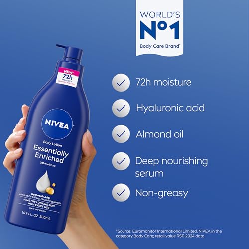 NIVEA Essentially Enriched Body Lotion, Value Pack, 2 x 16.9 FL OZ