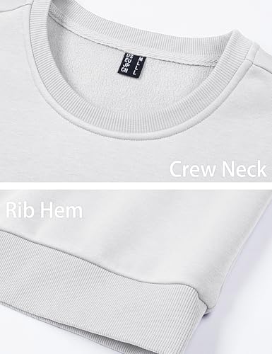 MAGCOMSEN Crew Neck Sweater Cotton Sweatshirts For Men Thick Warm Outdoor Sweatshirts Mens Fleece Sweatshirts Fleece Long Underwear Tops White